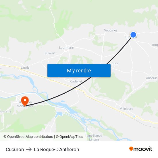 Cucuron to La Roque-D'Anthéron map