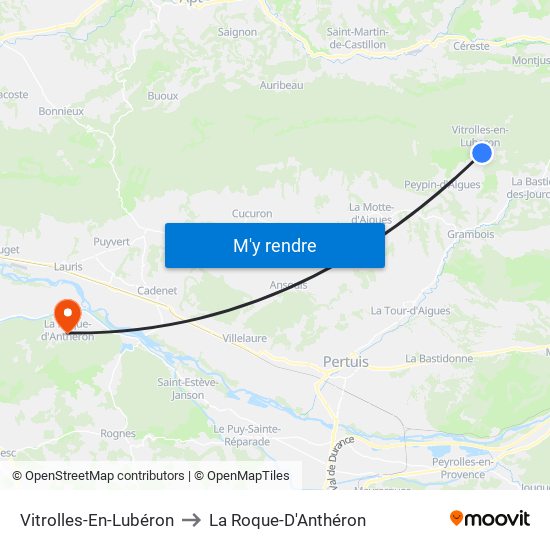Vitrolles-En-Lubéron to La Roque-D'Anthéron map