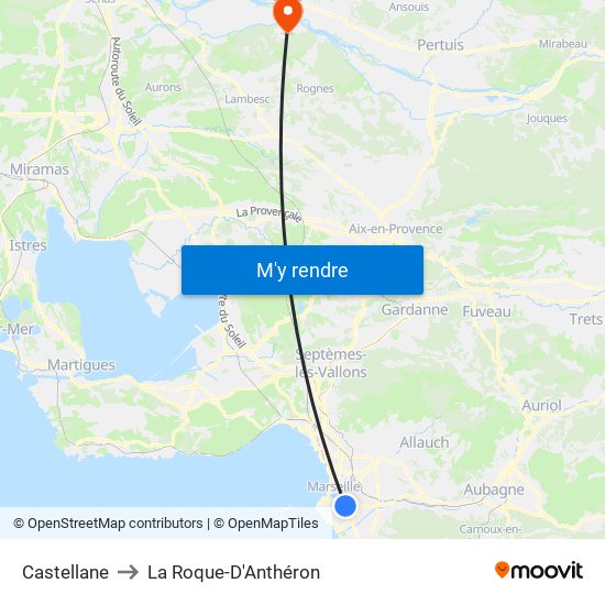 Castellane to La Roque-D'Anthéron map