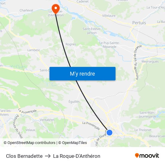 Clos Bernadette to La Roque-D'Anthéron map