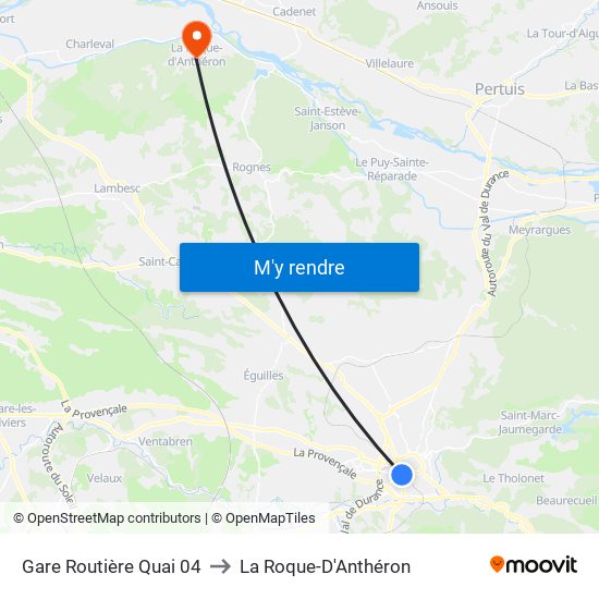 Gare Routière Quai 04 to La Roque-D'Anthéron map