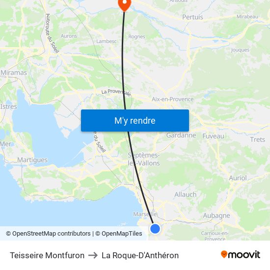 Teisseire Montfuron to La Roque-D'Anthéron map
