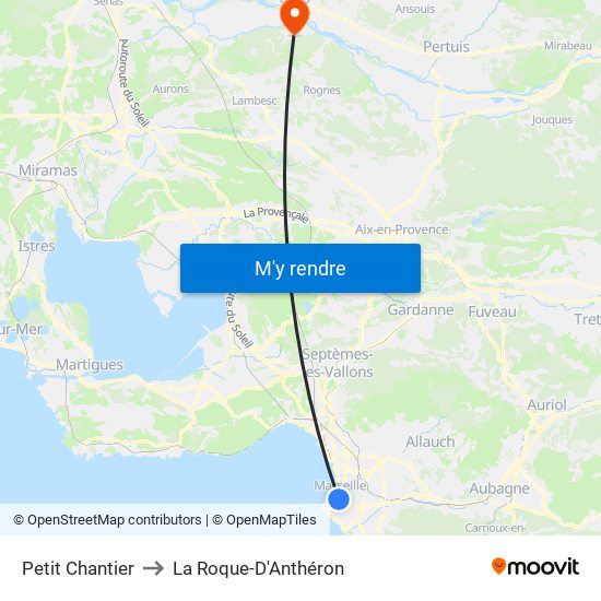 Petit Chantier to La Roque-D'Anthéron map