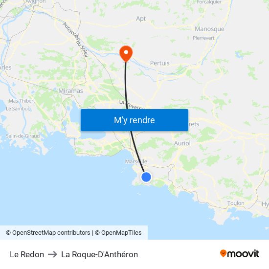 Le Redon to La Roque-D'Anthéron map