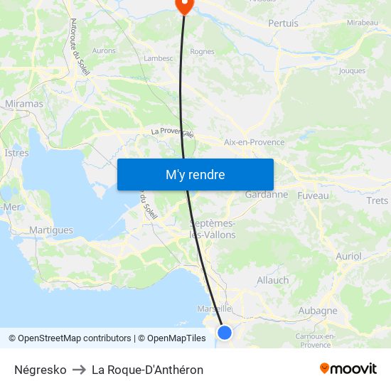 Négresko to La Roque-D'Anthéron map