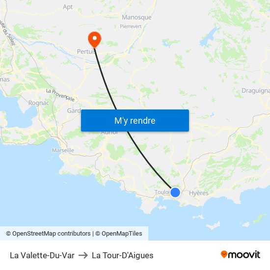 La Valette-Du-Var to La Tour-D'Aigues map
