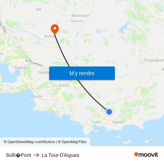Solli�Pont to La Tour-D'Aigues map