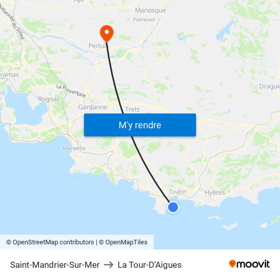 Saint-Mandrier-Sur-Mer to La Tour-D'Aigues map