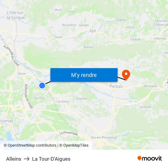 Alleins to La Tour-D'Aigues map