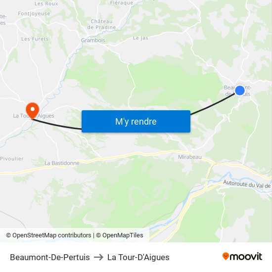 Beaumont-De-Pertuis to La Tour-D'Aigues map
