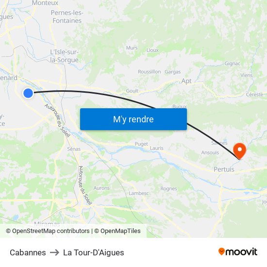 Cabannes to La Tour-D'Aigues map