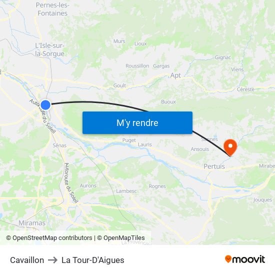 Cavaillon to Cavaillon map
