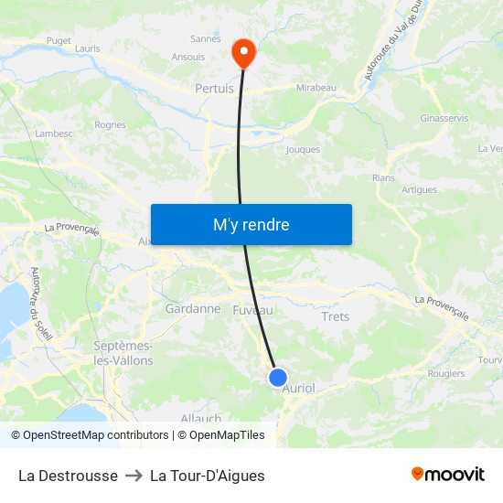 La Destrousse to La Tour-D'Aigues map