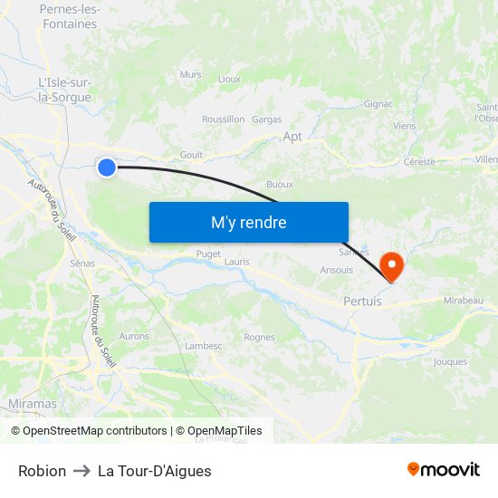 Robion to La Tour-D'Aigues map