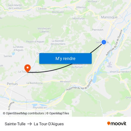 Sainte-Tulle to La Tour-D'Aigues map