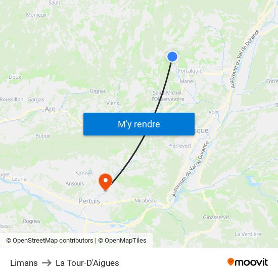 Limans to La Tour-D'Aigues map