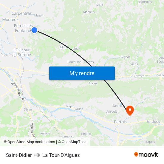 Saint-Didier to La Tour-D'Aigues map