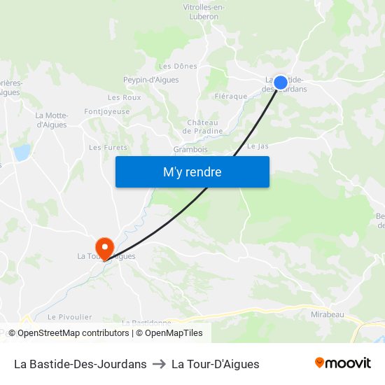 La Bastide-Des-Jourdans to La Tour-D'Aigues map