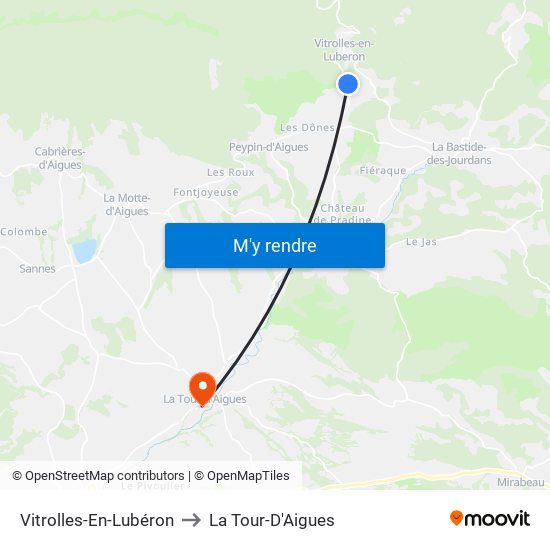 Vitrolles-En-Lubéron to La Tour-D'Aigues map