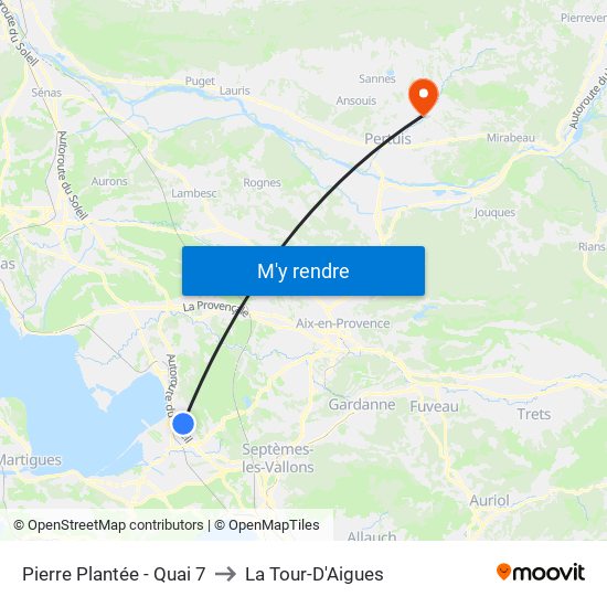 Pierre Plantée - Quai 7 to La Tour-D'Aigues map