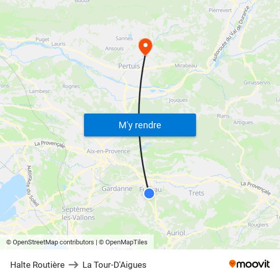 Halte Routière to La Tour-D'Aigues map