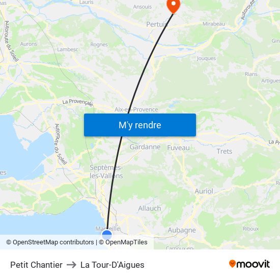 Petit Chantier to La Tour-D'Aigues map
