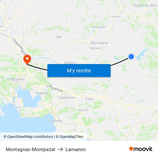 Montagnac-Montpezat to Lamanon map