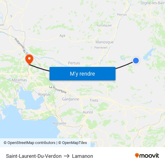 Saint-Laurent-Du-Verdon to Lamanon map