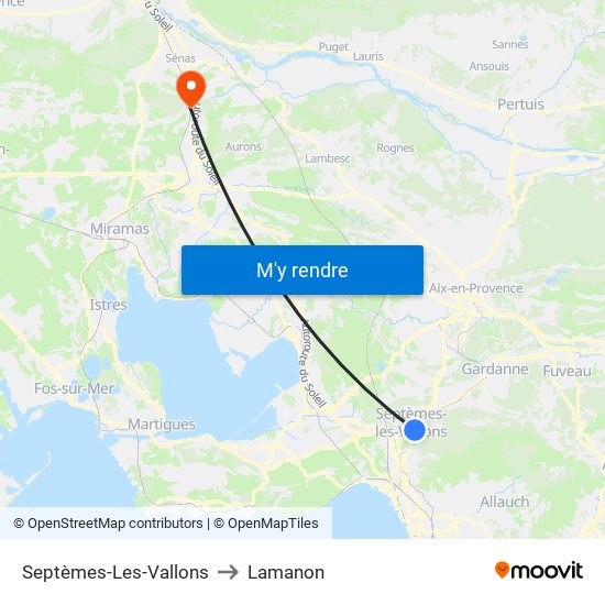 Septèmes-Les-Vallons to Lamanon map