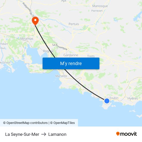 La Seyne-Sur-Mer to Lamanon map