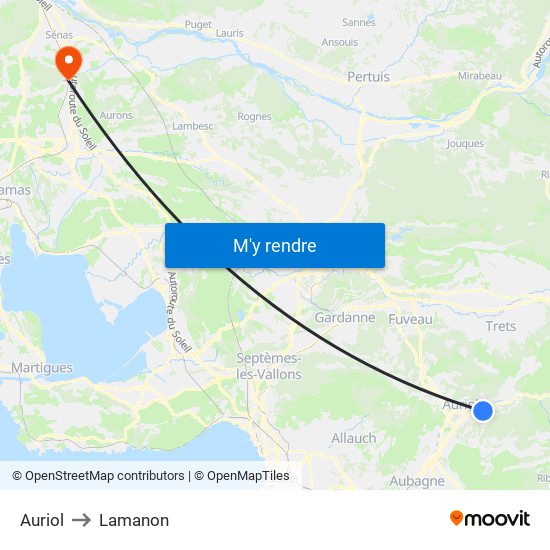 Auriol to Lamanon map