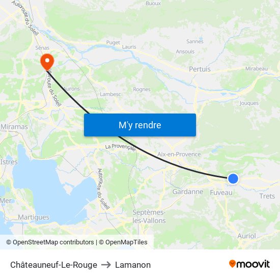 Châteauneuf-Le-Rouge to Lamanon map