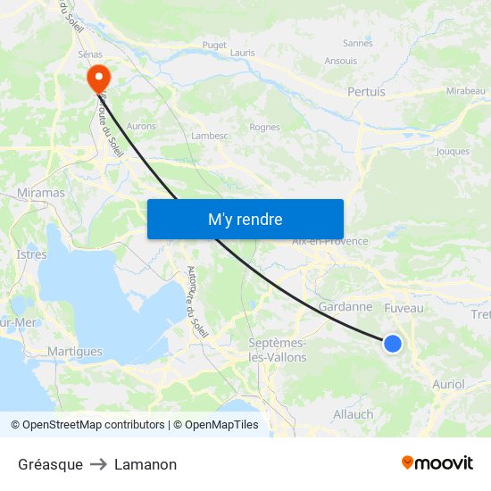 Gréasque to Lamanon map