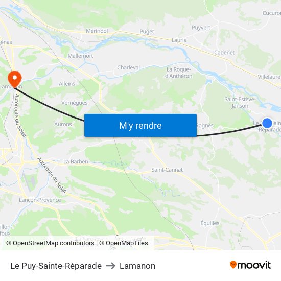 Le Puy-Sainte-Réparade to Lamanon map
