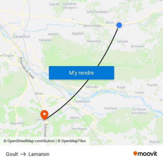 Goult to Lamanon map