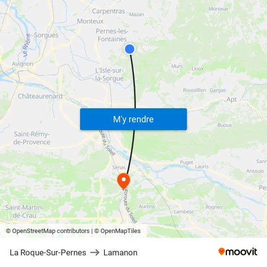 La Roque-Sur-Pernes to Lamanon map