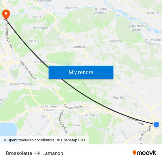 Brossolette to Lamanon map