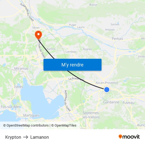 Krypton to Lamanon map