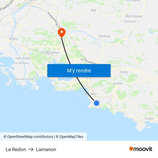 Le Redon to Lamanon map