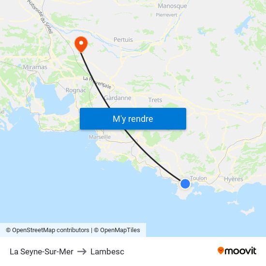 La Seyne-Sur-Mer to Lambesc map