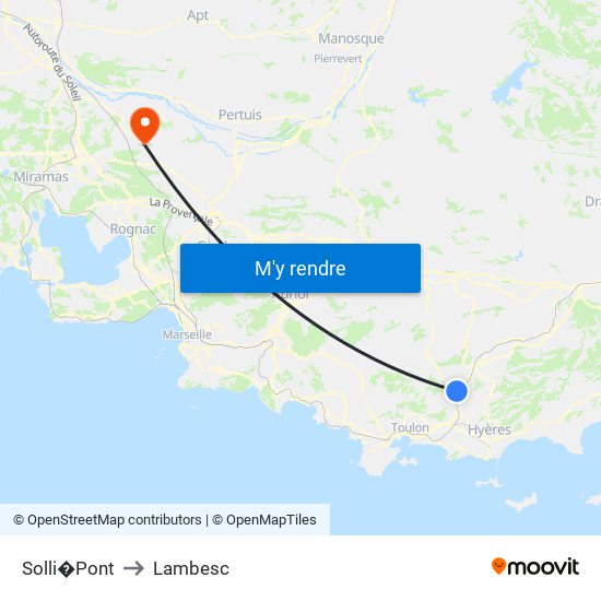 Solli�Pont to Lambesc map