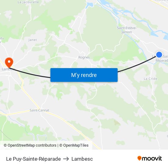 Le Puy-Sainte-Réparade to Lambesc map