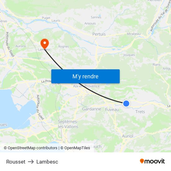 Rousset to Lambesc map