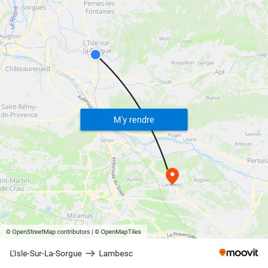 L'Isle-Sur-La-Sorgue to Lambesc map