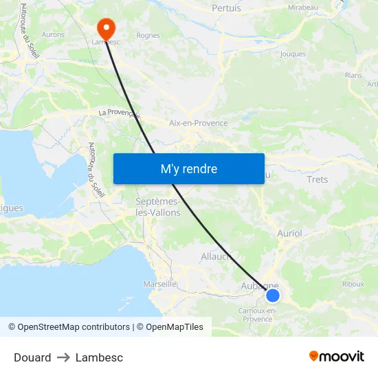 Douard to Lambesc map