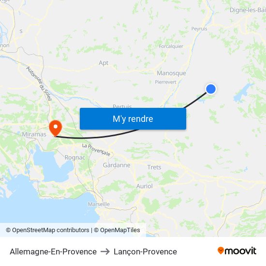 Allemagne-En-Provence to Lançon-Provence map