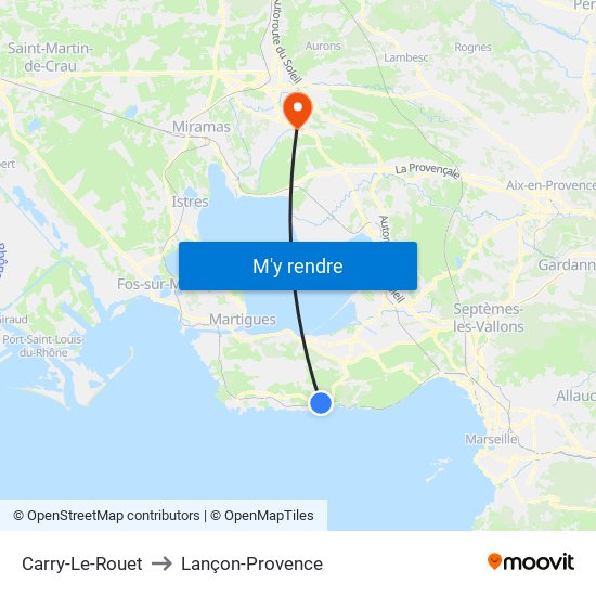 Carry-Le-Rouet to Lançon-Provence map