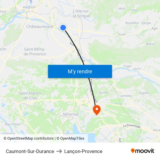 Caumont-Sur-Durance to Lançon-Provence map