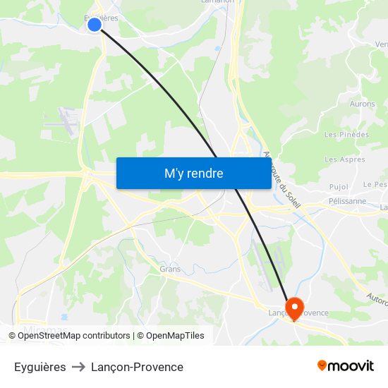 Eyguières to Lançon-Provence map