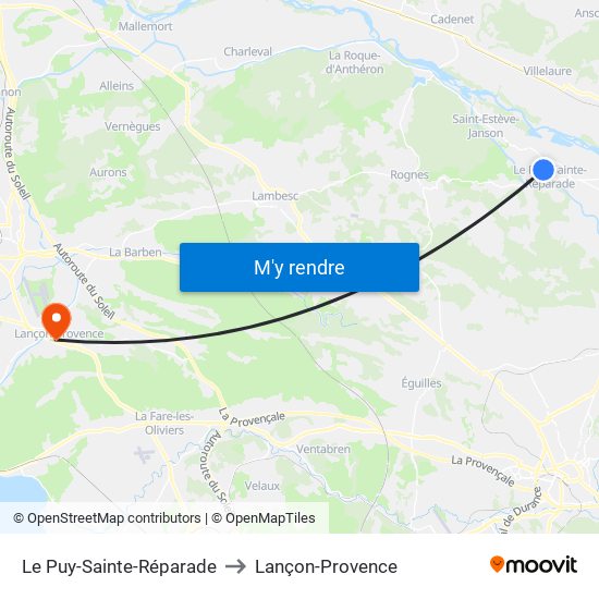 Le Puy-Sainte-Réparade to Lançon-Provence map